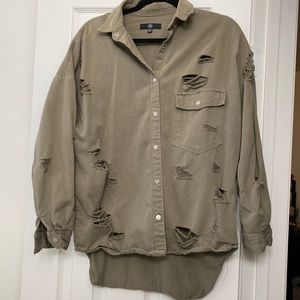 Distressed oversize shirt